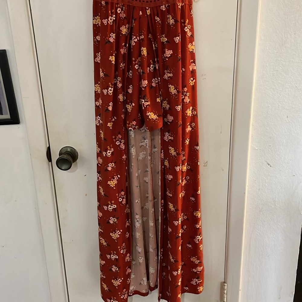 No Boundaries Rust Walk Thru Dress Lg 11-13 NWT - Picture 3 of 8